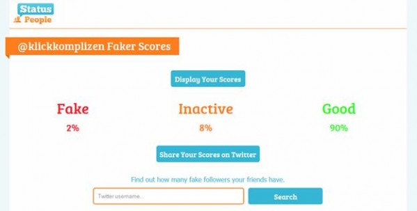Faker Scores der Klickkomplizen auf Twitter