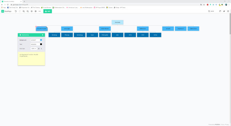 gloomaps - website planen und strukturieren