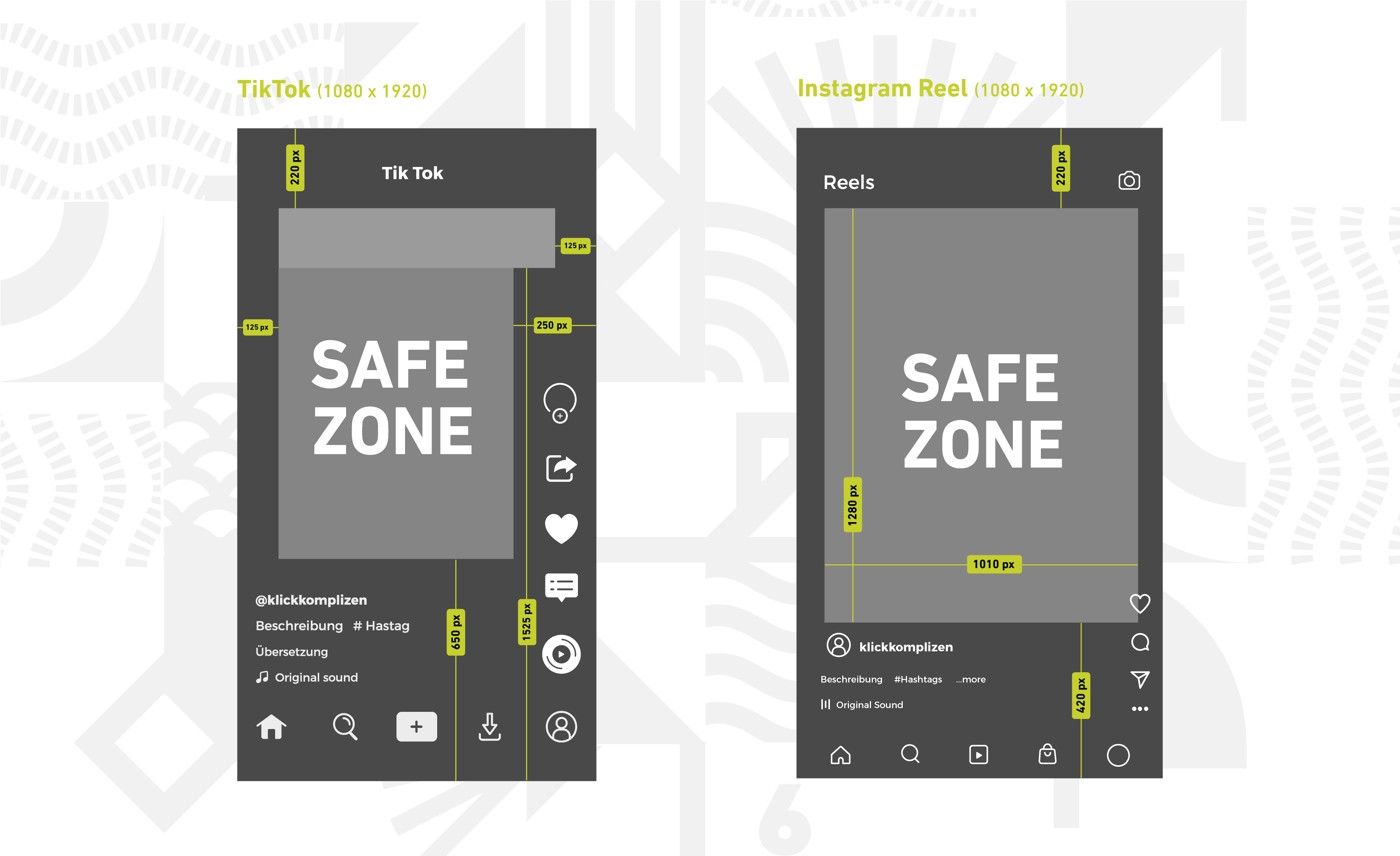 Safezones TikTok vs. Instagram Reel Klickkomplizen