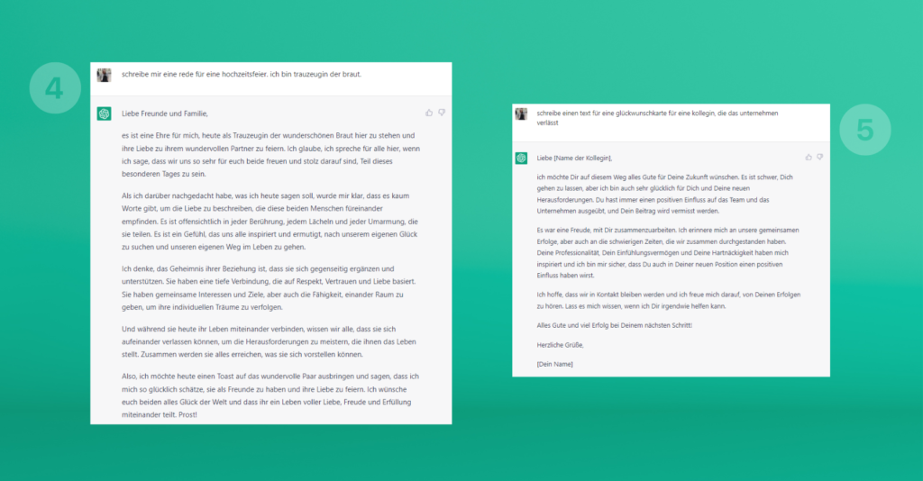 ChatGPT Use Cases - Glückwünsche