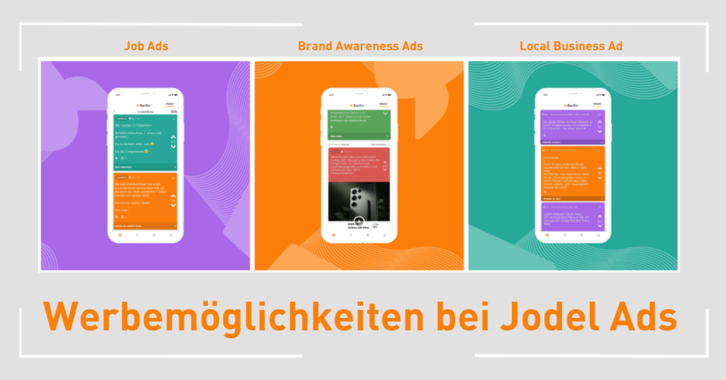Jodel Ads - Werbemöglichkeiten | Quelle: https://ads.jodel.com/ | Stand: 21.06.23