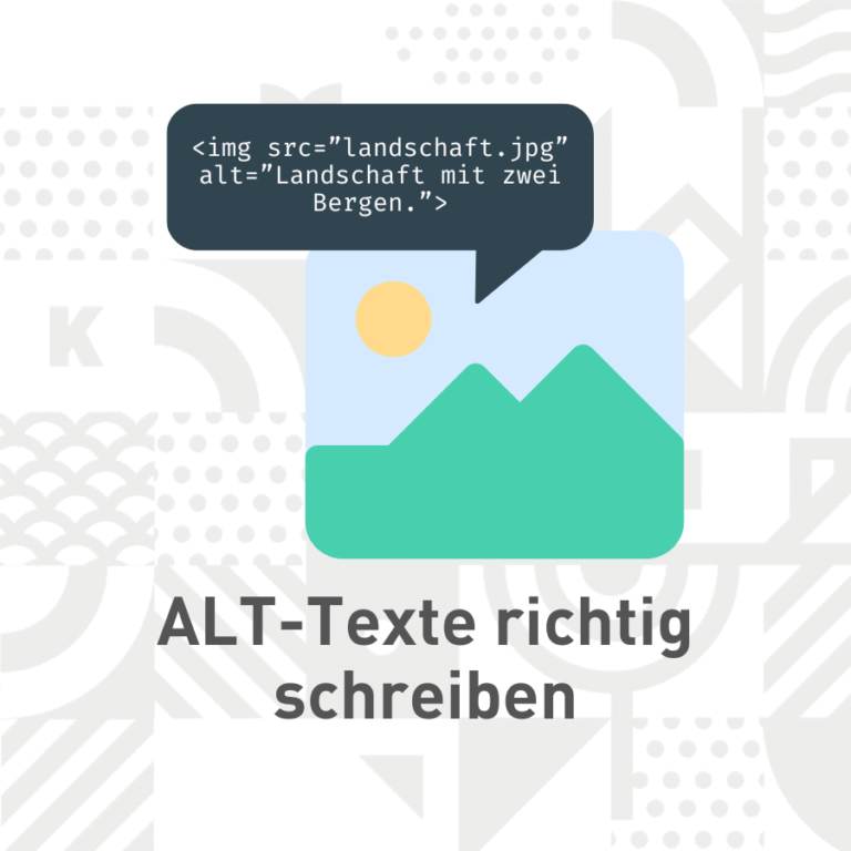 Titelbild des Klickkomplizen Blogbeitrags "ALT-Texte richtig schreiben".