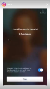 Instagram Livestream Wiederholung