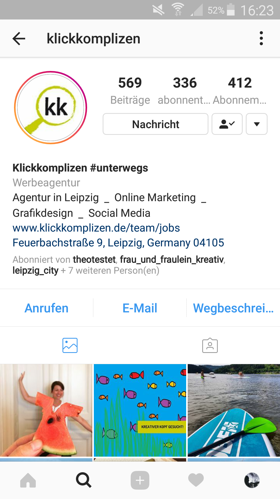 Instagram Bio von den Klickkomplizen