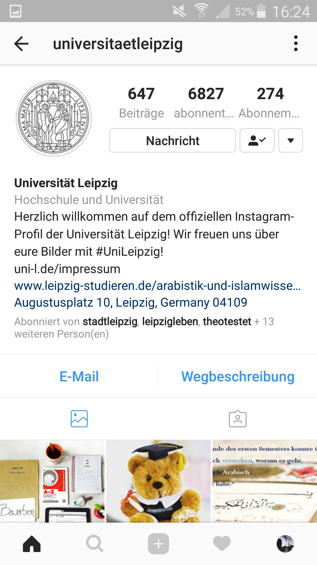 Instagram Bio Universität Leipzig