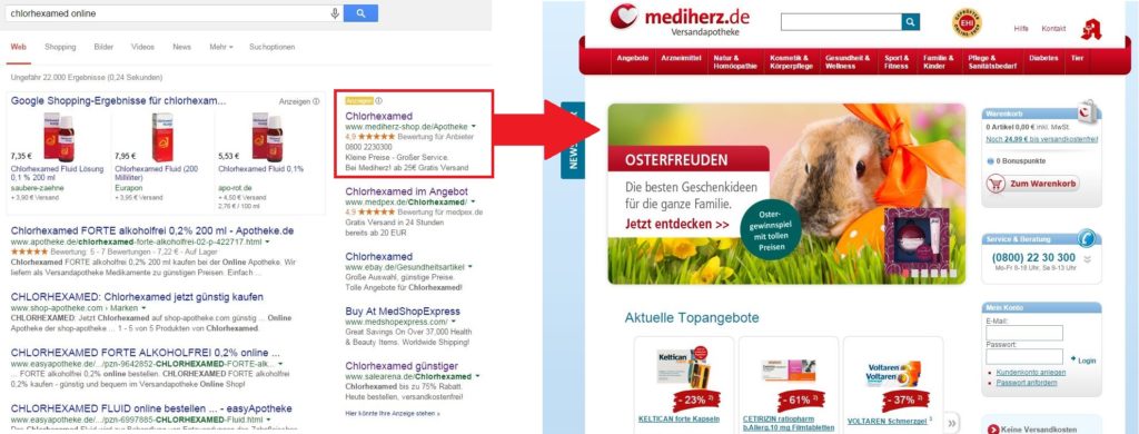 Landingpage - ein negatives Beispiel