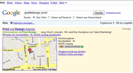 Lokale Adwords Anzeige der Klickkomplizen