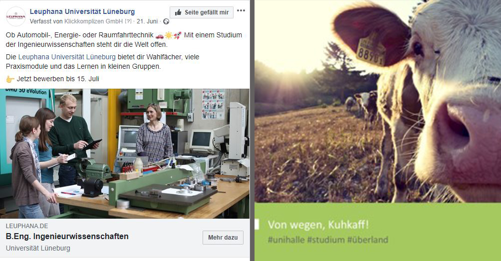 Online-Hochschulmarketing Facebook