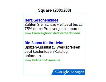 Beispiel Adsense Textanzeige