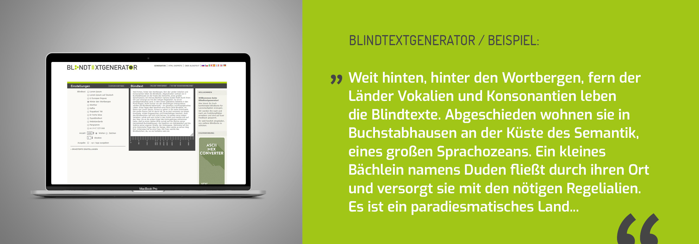 Blindtexte - Blindtext-Generator