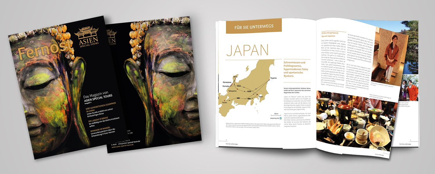 gedruckter Katalog von Asien Special Tours