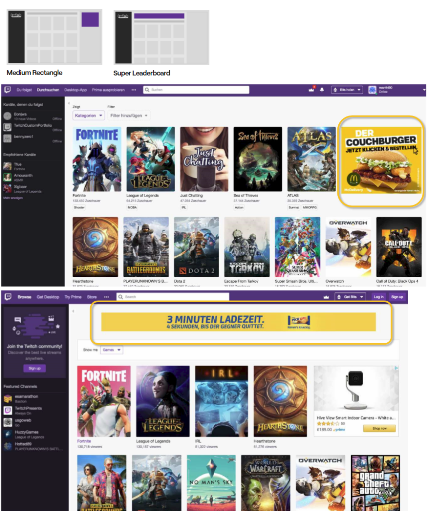 Twitch - Kategorie Ads